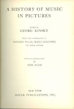 a history of music in pictures / georg kinsky